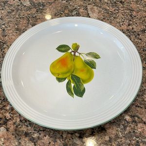 Studio Nova large round platter fruit pears green rim